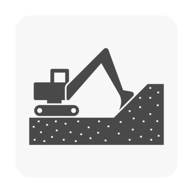 Beyaz toprak kazı ve ekipman simgesini.