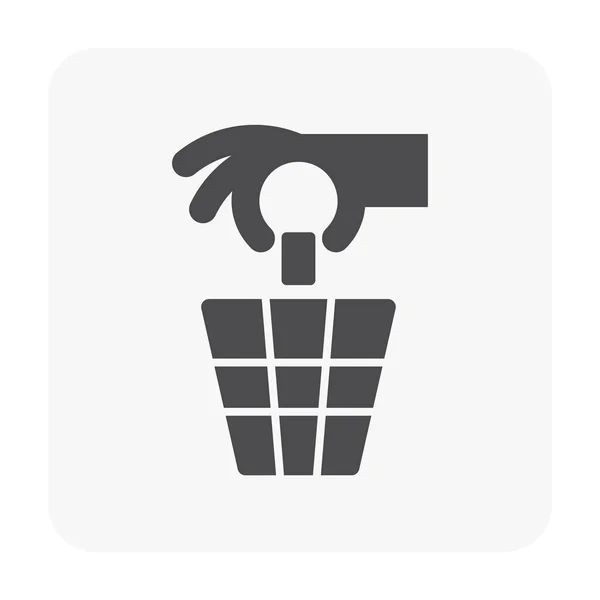 Basura Icono Papelera Blanco — Vector de stock