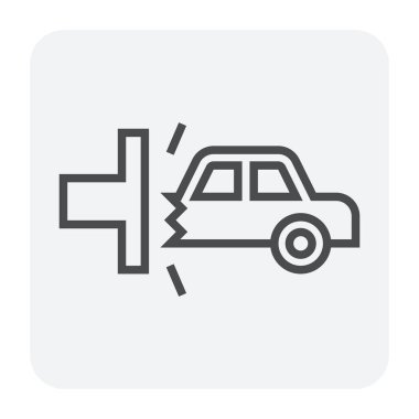 Araba çarpışma testi simgesi tasarım, düzenlenebilir kontur.