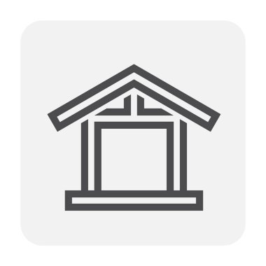 Mühendislik simgesi tasarım, siyah ve anahat.