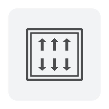 Çatı güverte drenaj simgesi, siyah renk.