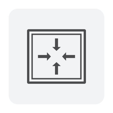 Çatı güverte drenaj simgesi, siyah renk.