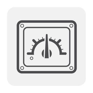 Ölçer simgesi tasarım, siyah ve anahat ölçmek.