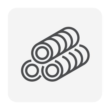HDPE pipe and connection joint icon design, editable stroke. clipart