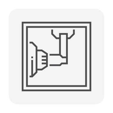 Cnc freze makinesi simgesi tasarım, mükemmel 80 x 80 piksel ve düzenlenebilir kontur.