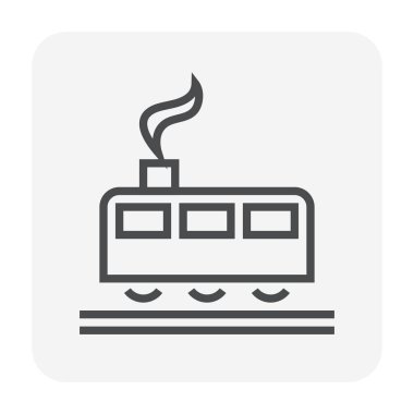 Simgesi tasarım ulaşım çalışma, 64 x 64 mükemmel piksel ve düzenlenebilir kontur için tren.