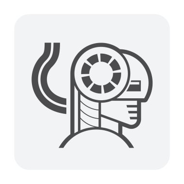 Robot baş kutsal kişilerin resmi üstünde beyaz.