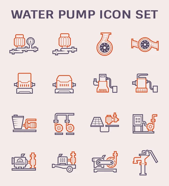 Elektrische Wasserpumpe Und Stahlrohr Für Wasserverteilung Icon Design Farbe Und — Stockvektor