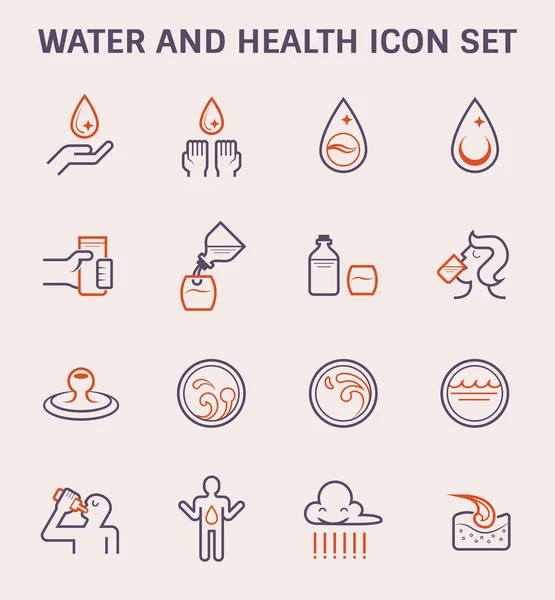 Agua Potable Salud Icono Diseño Color Contorno — Vector de stock