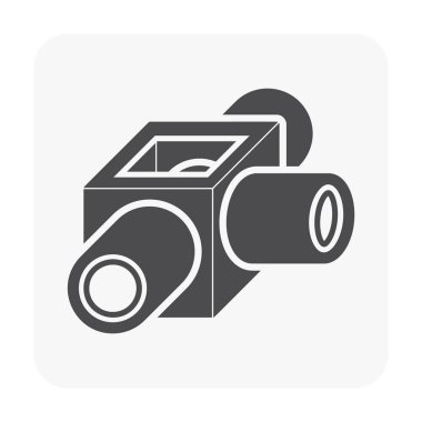 Kanalizasyon boru ve drenaj sistemi beyaz simgesine.