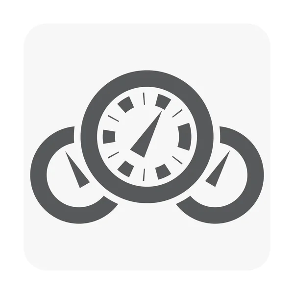 Icono Del Medidor Velocidad Blanco — Vector de stock