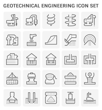 Geoteknik Mühendisliği ve simge kümesi sınama toprak.