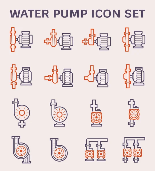 Bomba Agua Eléctrica Tubería Acero Para Distribución Agua Color Contorno — Vector de stock