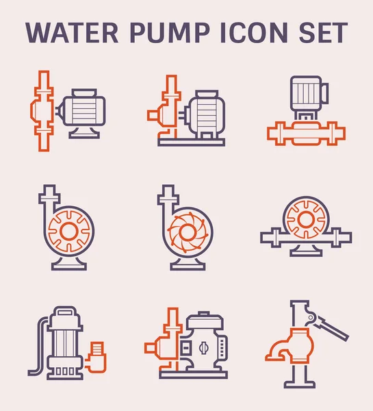 Electric Water Pump Agriculture Equipment Icon Set Color Outline — Stock Vector