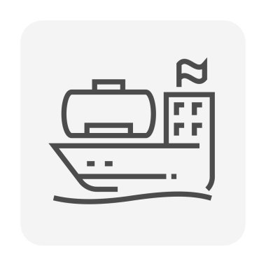 Tanker ve sevkiyat simgesi tasarım, 64 x 64 mükemmel piksel ve düzenlenebilir inme gaz.