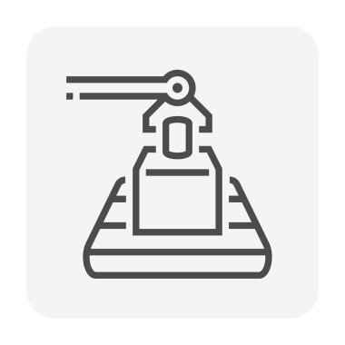 Ürün kutusu, 64 x 64 mükemmel piksel ve düzenlenebilir kontur ile çalışan robot.