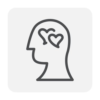 Duygu kafa simgesi tasarım, düzenlenebilir kontur.