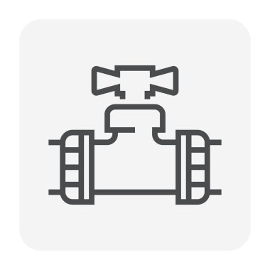 HDPE boru ve bağlantı ortak simgesi tasarım, düzenlenebilir kontur.