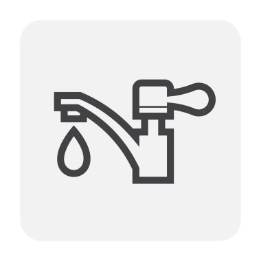 Musluk simgesi tasarım, siyah ve anahat.