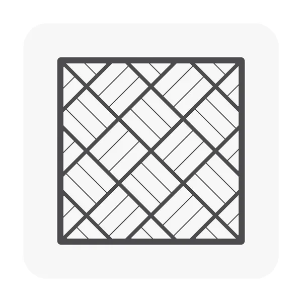 Fertiger Block Boden Oder Fertiger Ziegelstein Muster Symbol Ansicht Von — Stockvektor