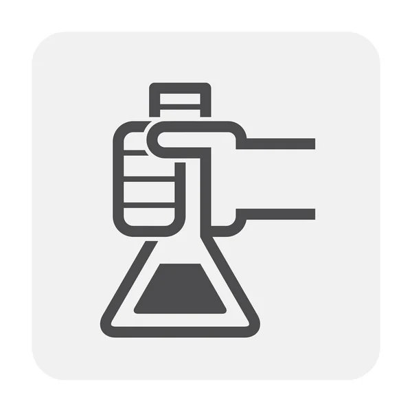化学实验室和工具图标设计 黑色和轮廓 — 图库矢量图片