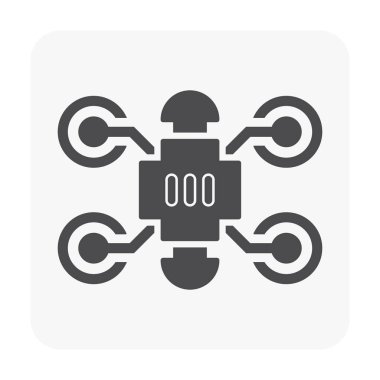 Beyaz dron ve ekipman simgesine.