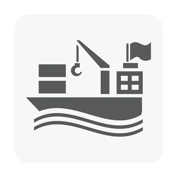 Lading Schip Pictogram Wit — Stockvector