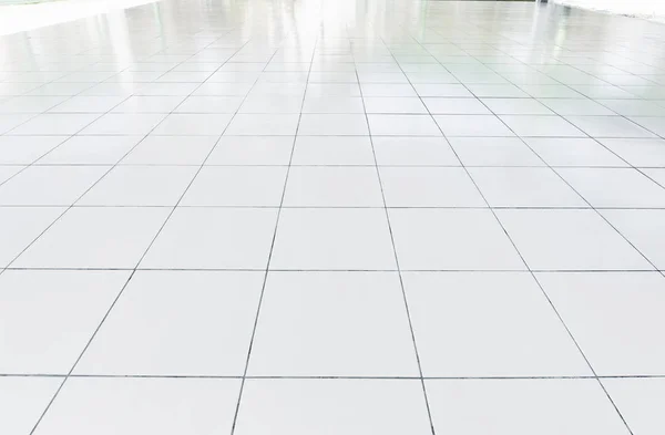 White Tile Floor Clean Condition Grid Line Background — Stock Photo, Image