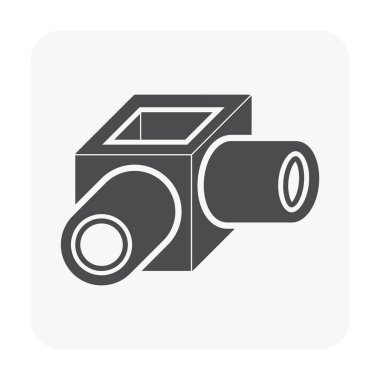 Kanalizasyon boru ve drenaj sistemi beyaz simgesine.