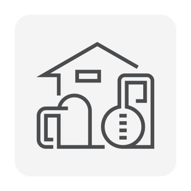 Fabrika simgesi tasarım, 64 x 64 mükemmel piksel ve düzenlenebilir inme.