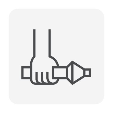 Ateş hortum simge tasarlamak itfaiye iş, 64 x 64 mükemmel piksel ve düzenlenebilir inme için.