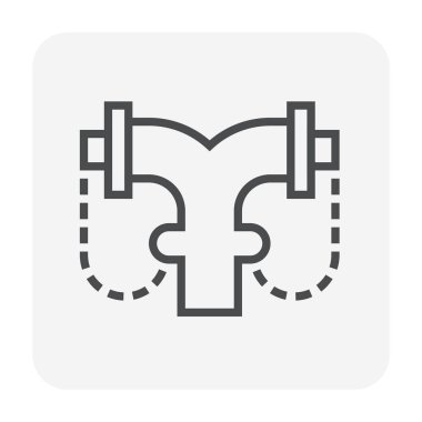 Ateş Hortum boru simge tasarlamak itfaiye iş, 64 x 64 mükemmel piksel ve düzenlenebilir inme için.