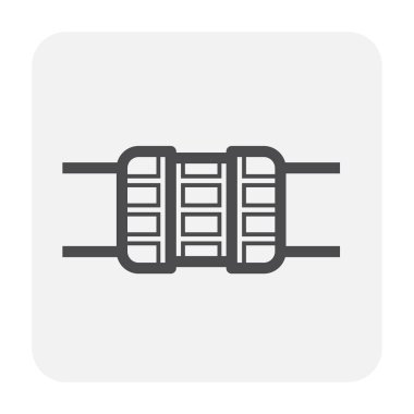 HDPE boru ve bağlantı ortak simgesi tasarım, siyah ve anahat.