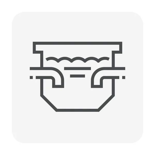Дизайн Иконки Септического Бака Очистки Воды 64Х64 Пикселя Редактируемый Штрих — стоковый вектор