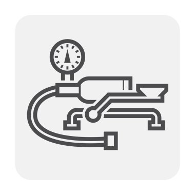Hava Pompası aracı simgesi tasarım, siyah ve anahat.