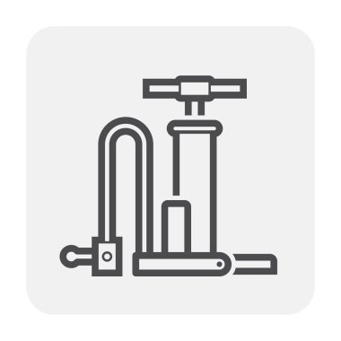 Hava Pompası aracı simgesi tasarım, siyah ve anahat.