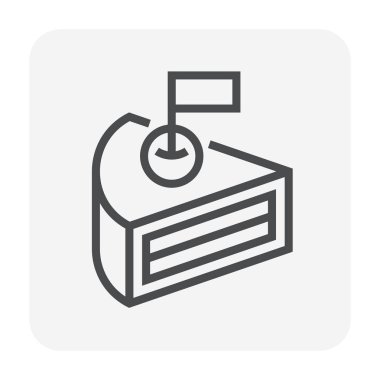 Tasarım, düzenlenebilir kontur yemek pişirmek için pasta simgesi.