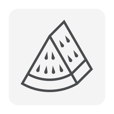 Karpuz simgesi tasarım, düzenlenebilir kontur yemek pişirmek için.