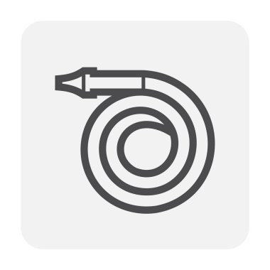 Yangın Hortum simgesi tasarım, siyah ve anahat.