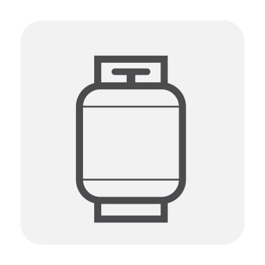LPG Gaz tank tasarımı, siyah ve anahat.