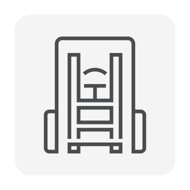 Forklift ve kutusu simgesi, 64 x 64 mükemmel piksel ve düzenlenebilir kontur.