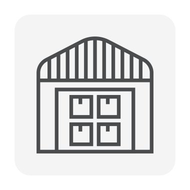 Forklift ve kutusu simgesi, 64 x 64 mükemmel piksel ve düzenlenebilir kontur.