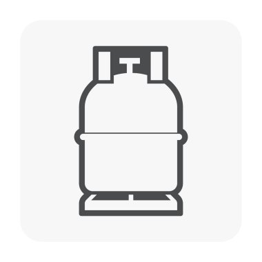 LPG Gaz tankı simgesi, siyah renk.