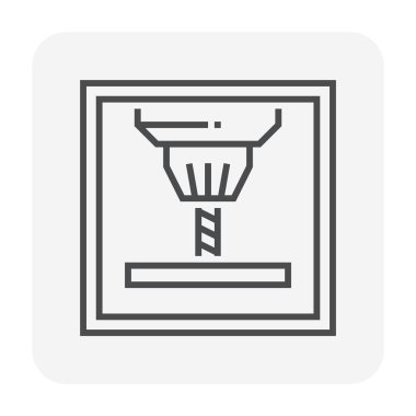 Cnc freze makinesi simgesi tasarım, mükemmel 80 x 80 piksel ve düzenlenebilir kontur.