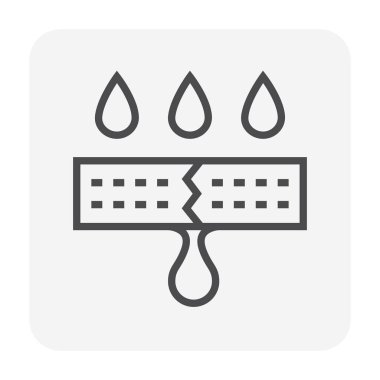 Su geçirmez ve su simgesi, 64 x 64 mükemmel piksel ve düzenlenebilir kontur sızıntı.