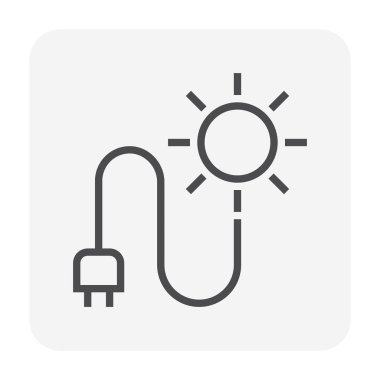 Güneş enerjisi simgesi yeşil enerji tasarım, 64 x 64 mükemmel piksel ve düzenlenebilir inme için.