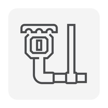 Ateş yağmurlama simge tasarlamak itfaiye iş, 64 x 64 mükemmel piksel ve düzenlenebilir inme için.