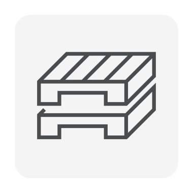 Forklift ve kutusu simgesi, 64 x 64 mükemmel piksel ve düzenlenebilir kontur.