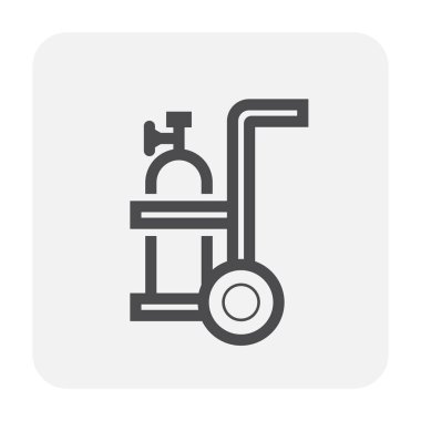 Gaz kesme iş için oksijen gaz tankı simgesi.