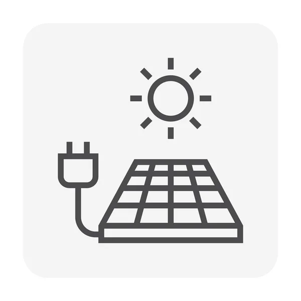 Solarnych Energii Ikona Projekt Zielonej Energii Perfect Pixel Obrysu Można — Wektor stockowy